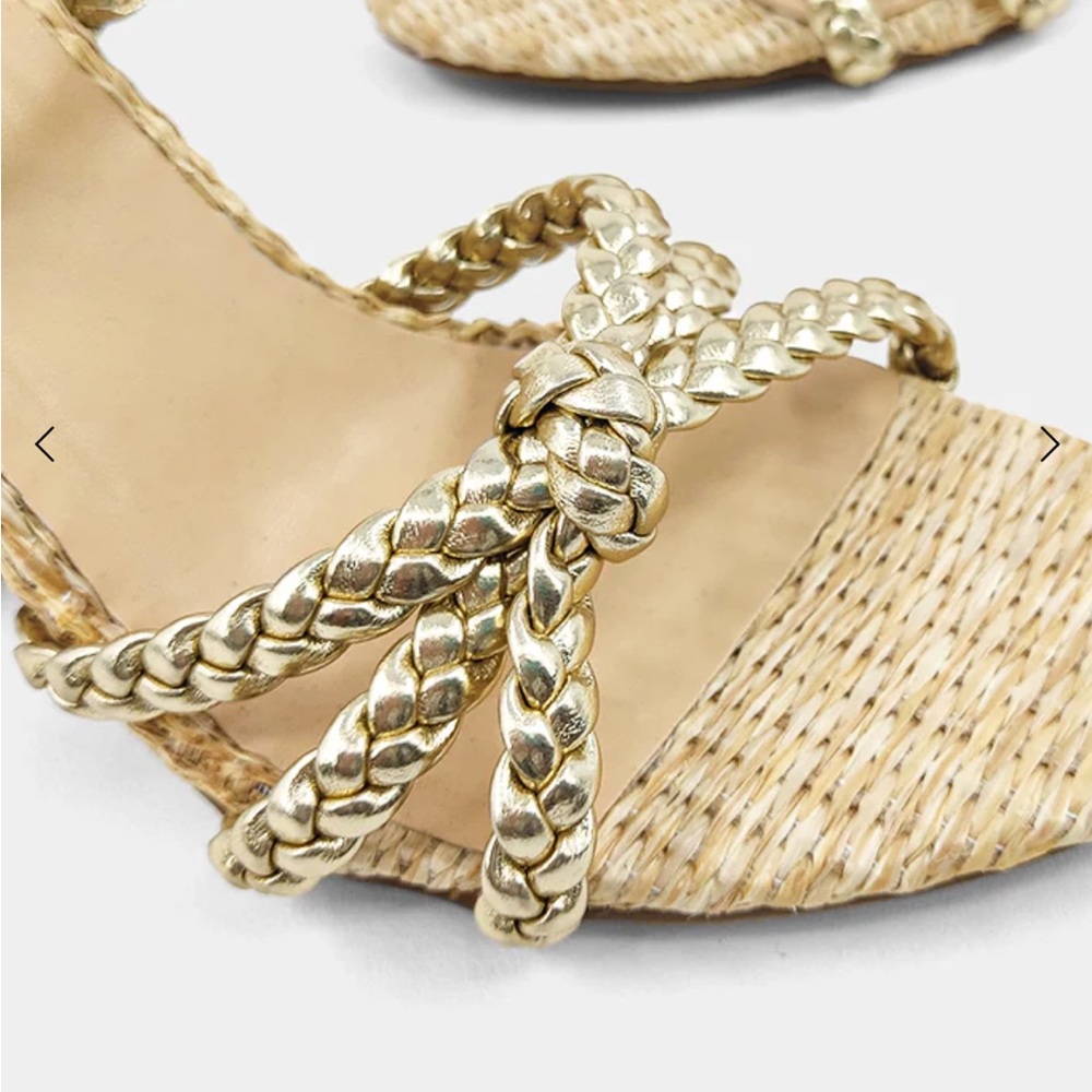 Gold Braided Women's Sandal - Picture 2 of 4